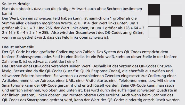 Das Bild mit der Erklärung zur Lösung sowie zum Informatikbezug konnte leider nicht geladen werden.